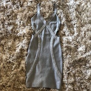 bebe Silver Mini Dress